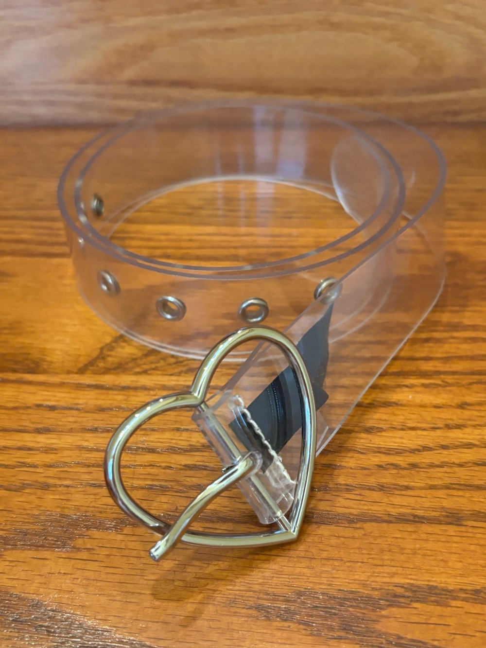 Brandy Melville Silver Heart Clear Belt - Picture 3 of 4